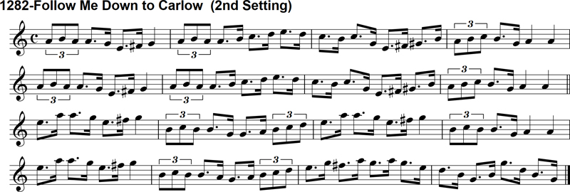 Reel: Follow Me Down to Carlow - 2nd Setting
