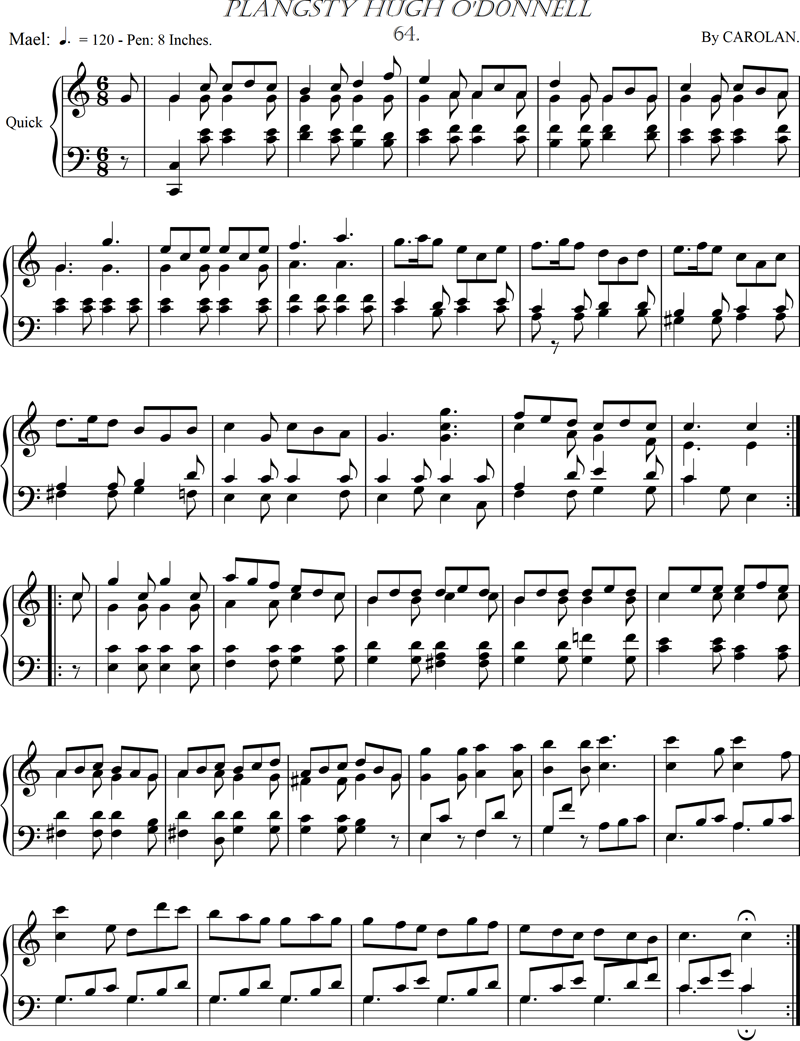 Plangsty Hugh O'Donnell by Carolan